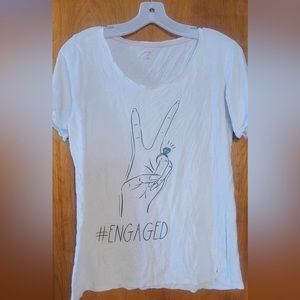 White “engaged” shirt